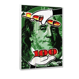 100 Dollars #2 - Leinwandbild mit Schattenfuge "weiß" - Hustling Sharks