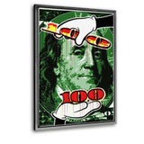 100 Dollars #2 - Leinwandbild mit Schattenfuge "silber" - Hustling Sharks