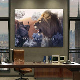 FACE YOUR FEARS - Mockup mit Hintergrund 1 - Hustling Sharks