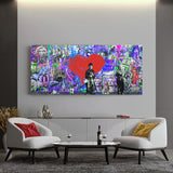 Leinwandbild mit Hintergrund 3 - GRAFFITI LOVE - Hustling Sharks