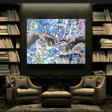 Leinwandbild mit Hintergrund 3 - STREET ART HANDS - Hustling Sharks