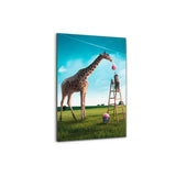 Alu-Dibond Bild - Die hungrige Giraffe - Hustling Sharks
