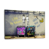 Alu-Dibond Bild - LIFE IS SHORT - Hustling Sharks