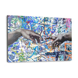 Alu-Dibond Bild - STREET ART HANDS - Hustling Sharks