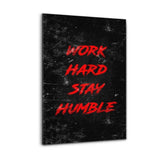 Alu-Dibond Bild - WORK HARD - rot - Hustling Sharks