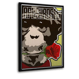 Apes And Roses #2 - Leinwandbild mit Schattenfuge "schwarz" - Hustling Sharks