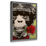 Apes And Roses #2 - Leinwandbild mit Schattenfuge "silber" - Hustling Sharks