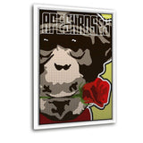 Apes And Roses #2 - Leinwandbild mit Schattenfuge "weiß" - Hustling Sharks