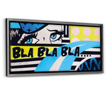 BLA BLA BLA - Leinwandbild mit Schattenfuge "silber" - Hustling Sharks