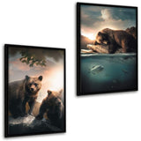 Bärenbande-Bundle | Leinwandbild m. Schattenfuge - schwarz Bundle | Hustling Sharks