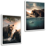 Bärenbande-Bundle | Leinwandbild m. Schattenfuge - weiß Bundle | Hustling Sharks