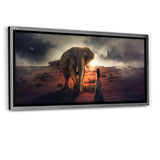 Beauty And The Elephant - Leinwandbild mit Schattenfuge "silber" - Hustling Sharks