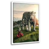 Beauty And The Tiger - Leinwand mit Schattenfuge "weiß" - Hustling Sharks