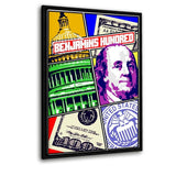 Benjamin´s Hundred - Leinwandbild mit Schattenfuge "schwarz" - Hustling Sharks