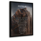 Erfolgs-Bundle | Leinwand mit Rahmen "schwarz" - Berg des Erfolges | Hustling Sharks
