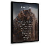 Berg des Erfolgs - Leinwand mit Schattenfuge "schwarz" - Hustling Sharks