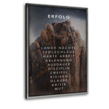 Berg des Erfolgs - Leinwandbild mit Schattenfuge "silber" - Hustling Sharks