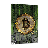 Binary Bitcoin - Leinwandbild - Hustling Sharks