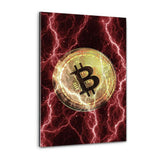 Electrified Bitcoin - red - Plexiglasbild - Hustling Sharks