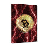Electrified Bitcoin - red - Leinwandbild - Hustling Sharks