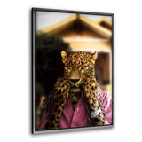 Business Leopard - Leinwandbild mit Schattenfuge "silber" - Hustling Sharks