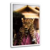 Business Leopard - Leinwandbild mit Schattenfuge "weiß" - Hustling Sharks