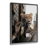 Business Tiger - Leinwandbild mit Schattenfuge "silber" - Hustling Sharks
