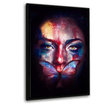 Butterfly Mouth - Leinwandbild mit Schattenfuge "schwarz" - Hustling Sharks