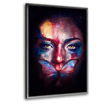 Butterfly Mouth - Leinwandbild mit Schattenfuge "silber" - Hustling Sharks