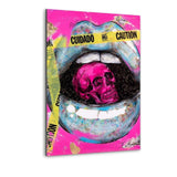 CAUTION LIPS - Alu-Dibond Bild - Hustling Sharks