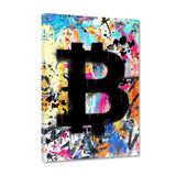 Graffiti Bitcoin - Leinwandbild - Hustling Sharks
