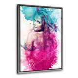 Colorful Lady - Leinwandbild mit Schattenfuge "silber" - Hustling Sharks