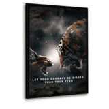 Courage Bigger Than Fear - Leinwandbild mit Schattenfuge "schwarz" - Hustling Sharks