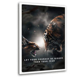 Courage Bigger Than Fear - Leinwandbild mit Schattenfuge "weiß" - Hustling Sharks
