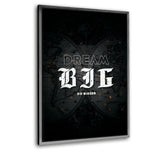 Dream Big - Leinwand mit Schattenfuge "silber" - Hustling Sharks