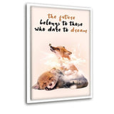 Dare To Dream - Leinwandbild mit Schattenfuge "weiß" - Hustling Sharks