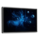 Deer Cosmos - Leinwandbild mit Schattenfuge "silber" - Hustling Sharks