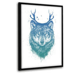Deer Wolf - Leinwandbild mit Schattenfuge "schwarz" - Hustling Sharks