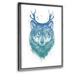 Deer Wolf - Leinwandbild mit Schattenfuge "silber" - Hustling Sharks