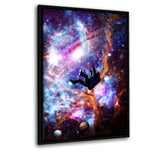 Der freie Fall - Leinwandbild mit Schattenfuge "schwarz" - Hustling Sharks