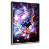 Der freie Fall - Leinwandbild mit Schattenfuge "silber" - Hustling Sharks