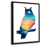 Die Eule - Leinwandbild mit Schattenfuge "schwarz"- Hustling Sharks