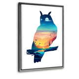 Die Eule - Leinwandbild mit Schattenfuge "silber"- Hustling Sharks