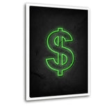 Dollar - Leinwand mit Schattenfuge "weiß" - Hustling Sharks