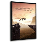 Don't Be Afraid - Leinwandbild mit Schattenfuge "schwarz" - Hustling Sharks