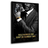 DON'T BE NUMBER TWO! - Leinwandbild mit Schattenfuge "schwarz" - Hustling Sharks