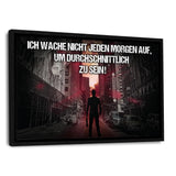 KEIN DURCHSCHNITT! - Leinwandbild mit Schattenfuge "schwarz"- Hustling Sharks