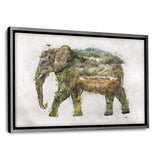 Elephant World - Leinwandbild mit Schattenfuge "silber" - Hustling Sharks