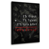 DIE ERFOLGSRECHNUNG -Leinwandbild mit Schattenfuge "schwarz" - Hustling Sharks