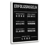 Die Regeln des Erfolgs - Leinwandbild mit Schattenfuge "weiß" - Hustling Sharks